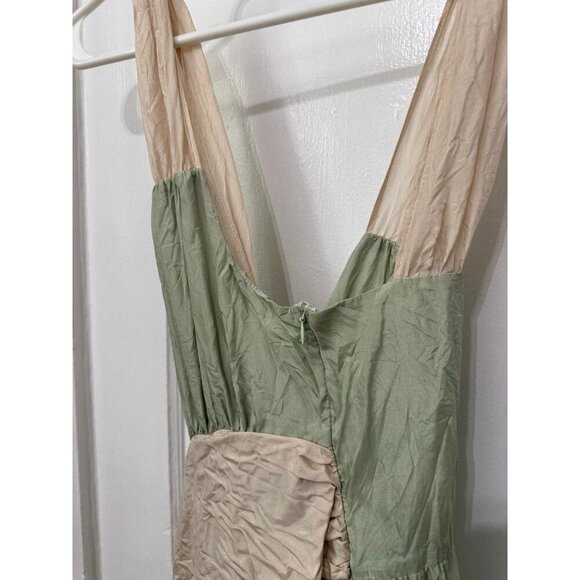 Ruth Crinkle Silk Colorblock Maxi Dress - Size 4 - Picture 8 of 10